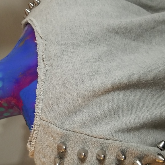 Silence + Noise Small light Grey sweatshirt with Dome silver studded - Picture 8 of 8